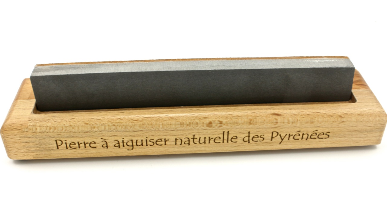 Pierre à Aiguiser des Pyrenées rutschfester Holzsockel paasend für Schleifsteine 300 x 50 mm