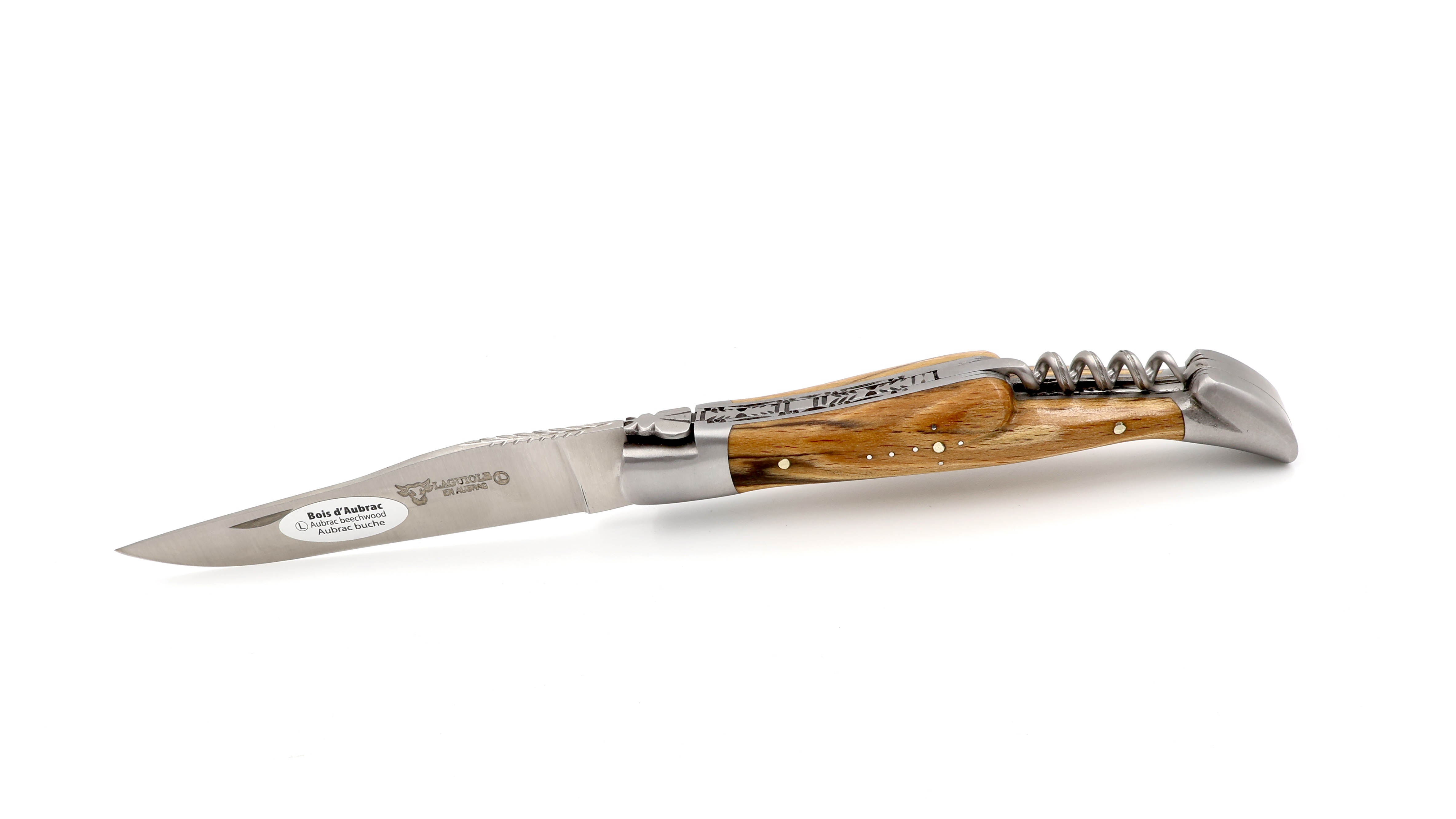 Laguiole en Aubrac doubleplate knife with corkscrew Aubrac wood 12 cm Laguiole en Aubrac doubleplate knife with corkscrew Aubrac wood 12 cm