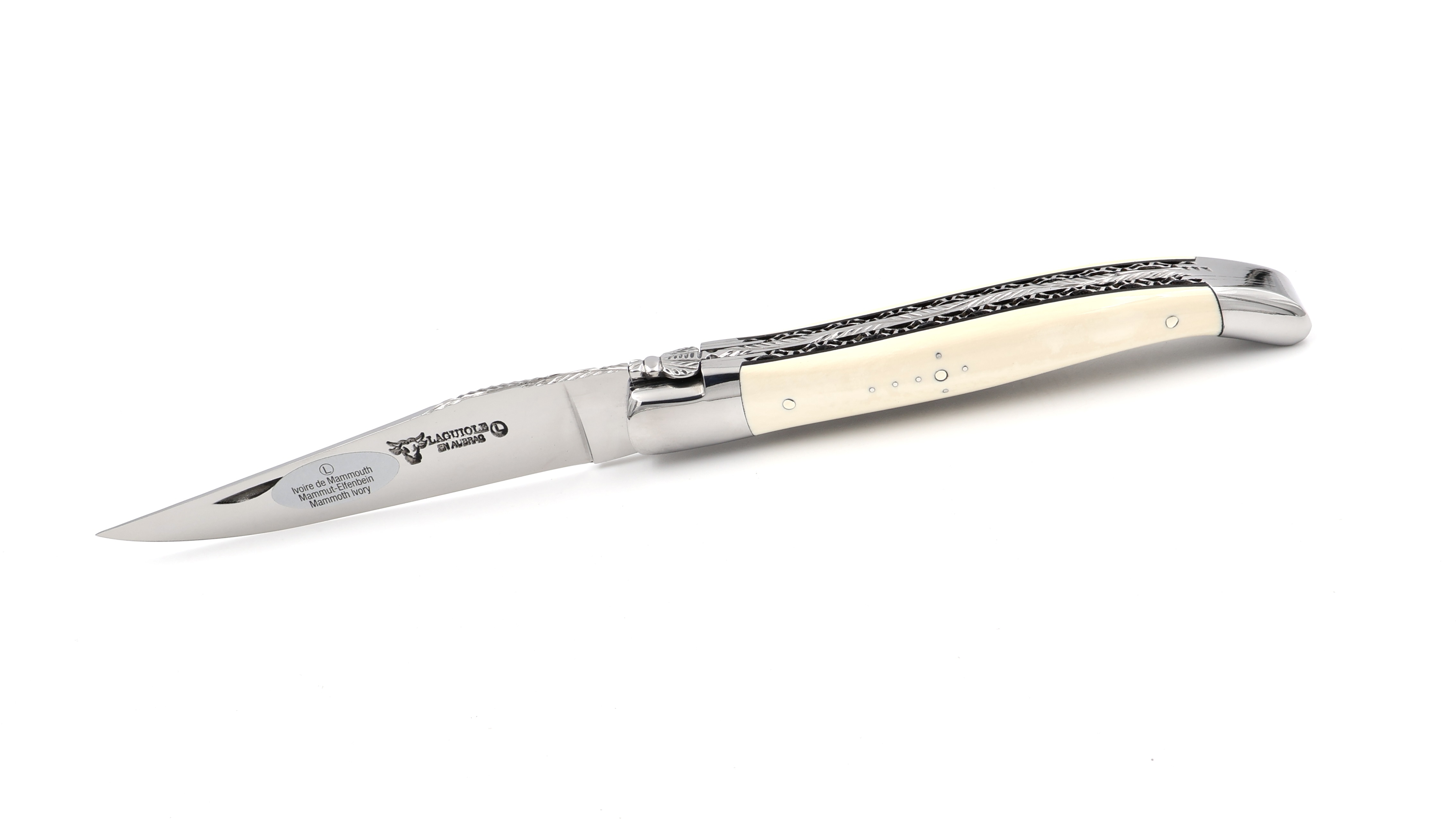 Laguiole en Aubrac Mammutelfenbein Doppelplatine 12 cm