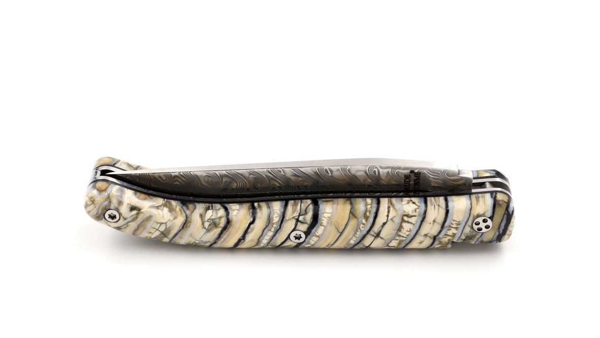 Claude DOZORME Laguiole Messer L'ATELIER Mammut-Backenzahn natur 12 cm Damastklinge    