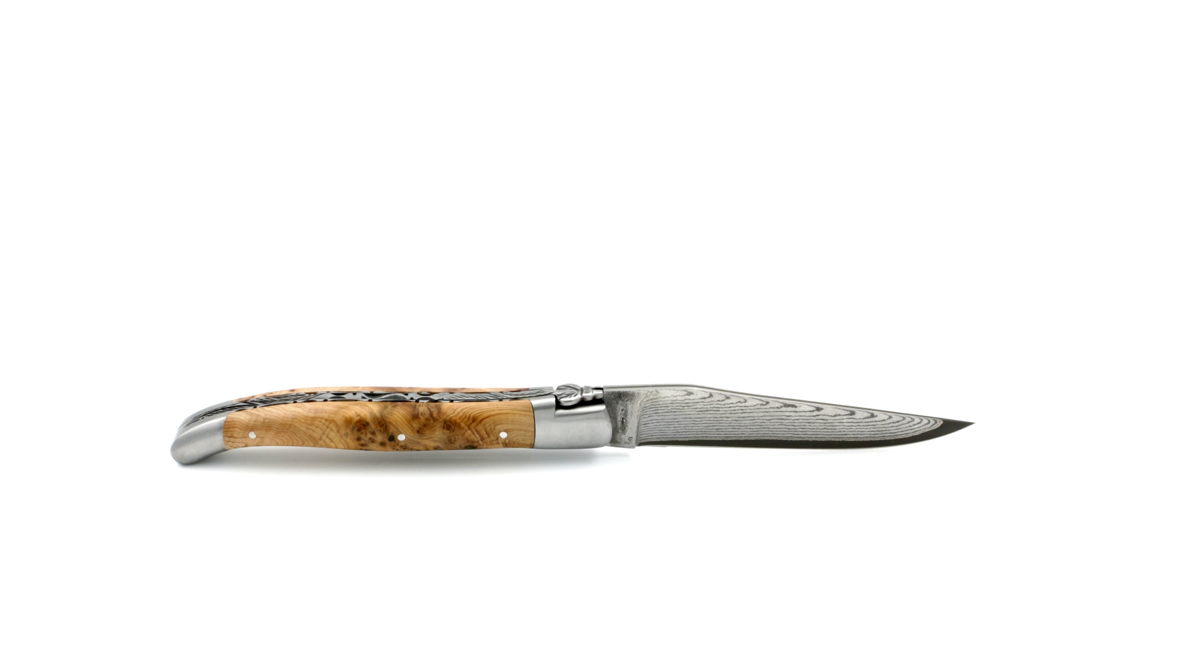 A1BC245F-9399-4FF0-9667-AEA0E6DC70F7_1_201_a Laguiole en Aubrac jap. Damast guillochierte Platine Wacholder 12 cm