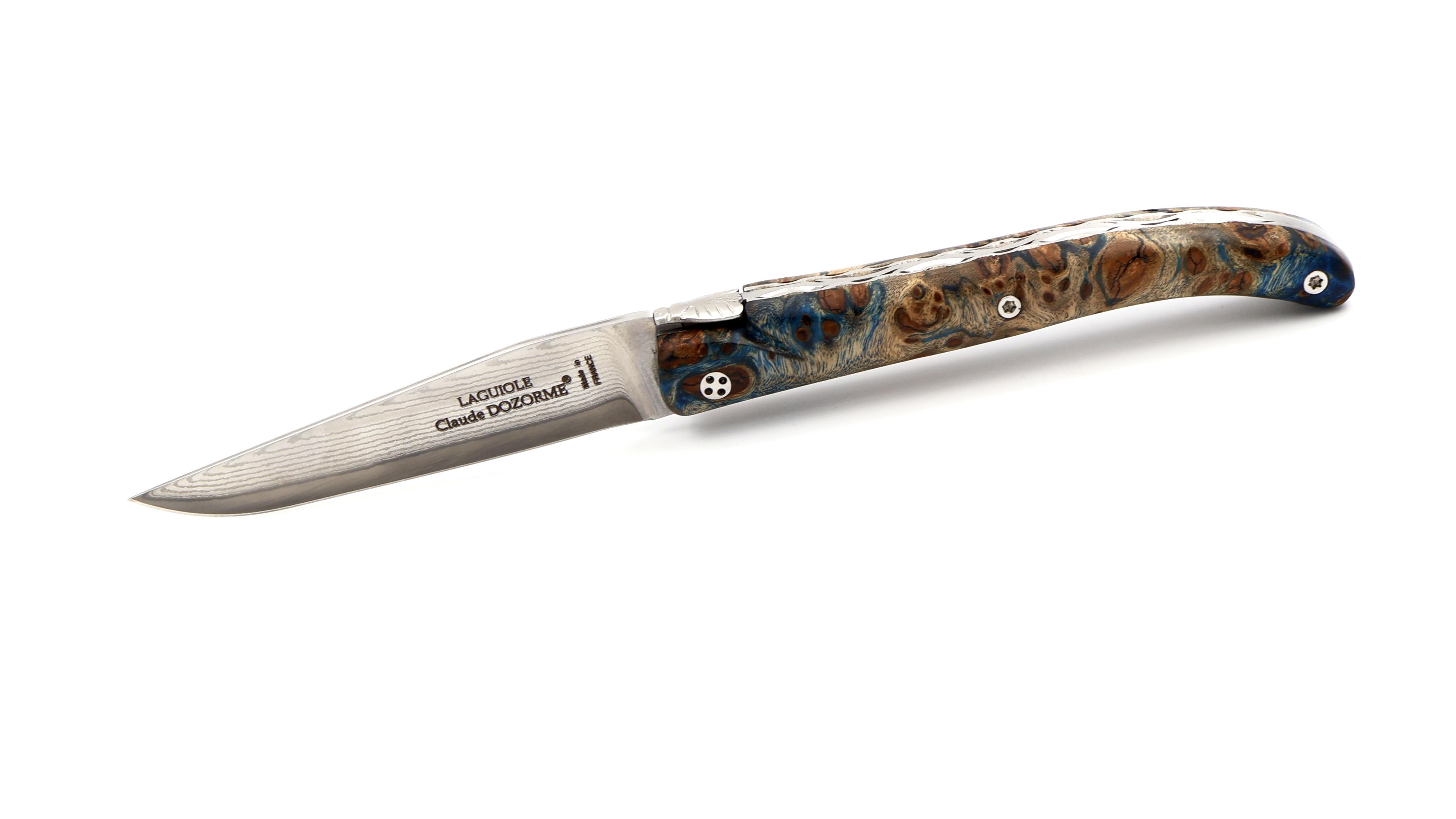 Claude DOZORME Laguiole Messer L'Atelier Ahornwurzel 12 cm VG10 Damastklinge  
