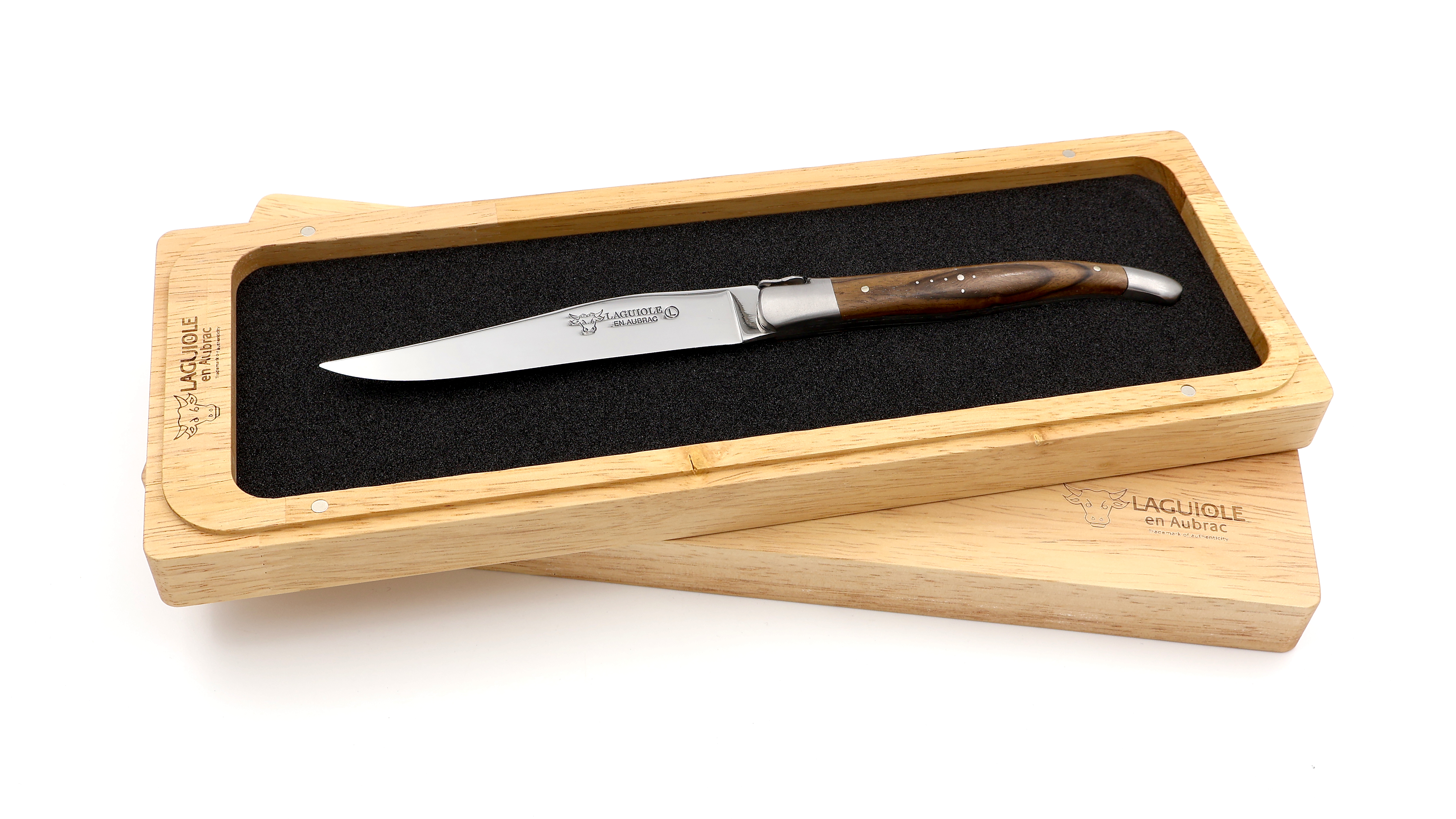 Laguiole en Aubrac Laguiole Steakmesser Nussbaum inklusive Holzbox