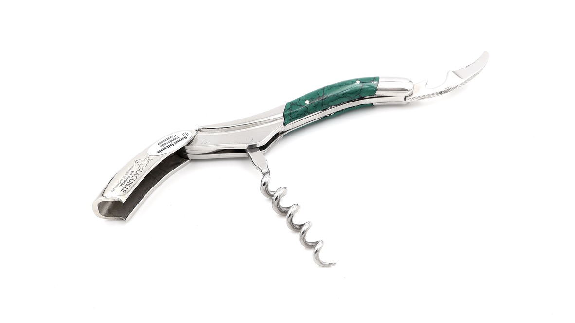 Laguiole en Aubrac Laguiole Sommelier knife jade stone