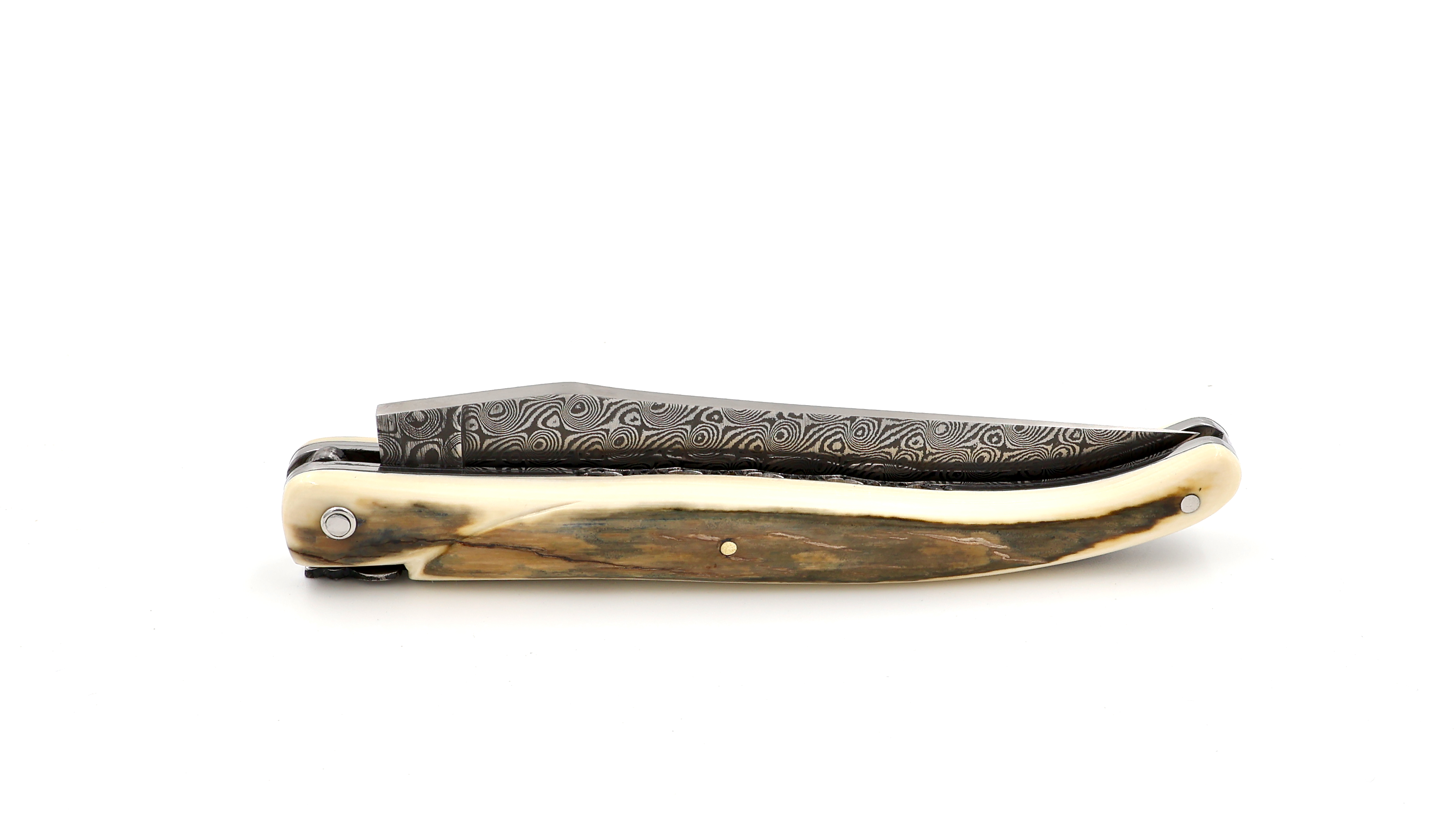 Laguiole en Aubrac DSC® Rosendamast Mammutelfenbeinkruste massiv Doppelplatine 12 cm