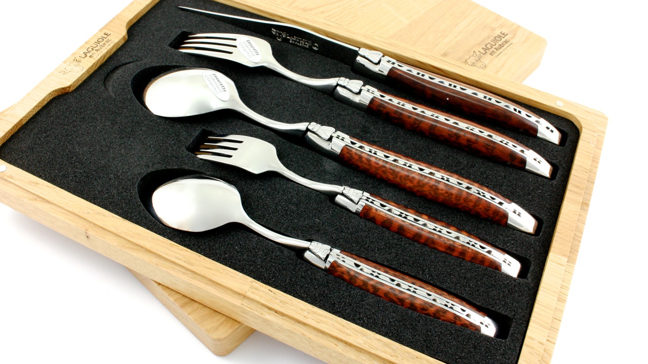 Laguiole en Aubrac Laguiole cutlery Set of 5 Snakewood