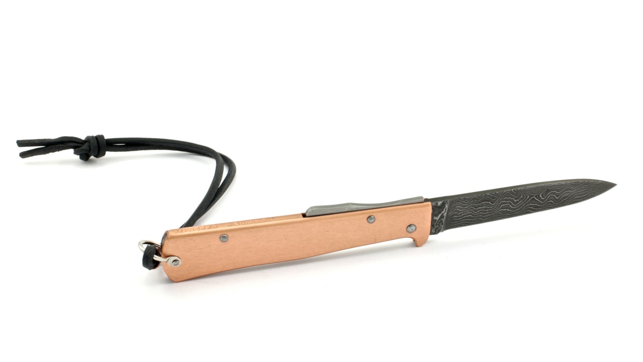 MEDKU-2 OTTER MERCATOR Messer groß Kupfer Damastklinge
