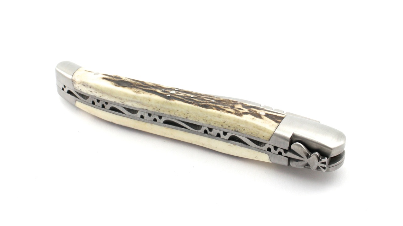 Durand-Hirschhorn-14c27-2 Honoré Durand Laguiole Prestige Hirschhorn  12 cm