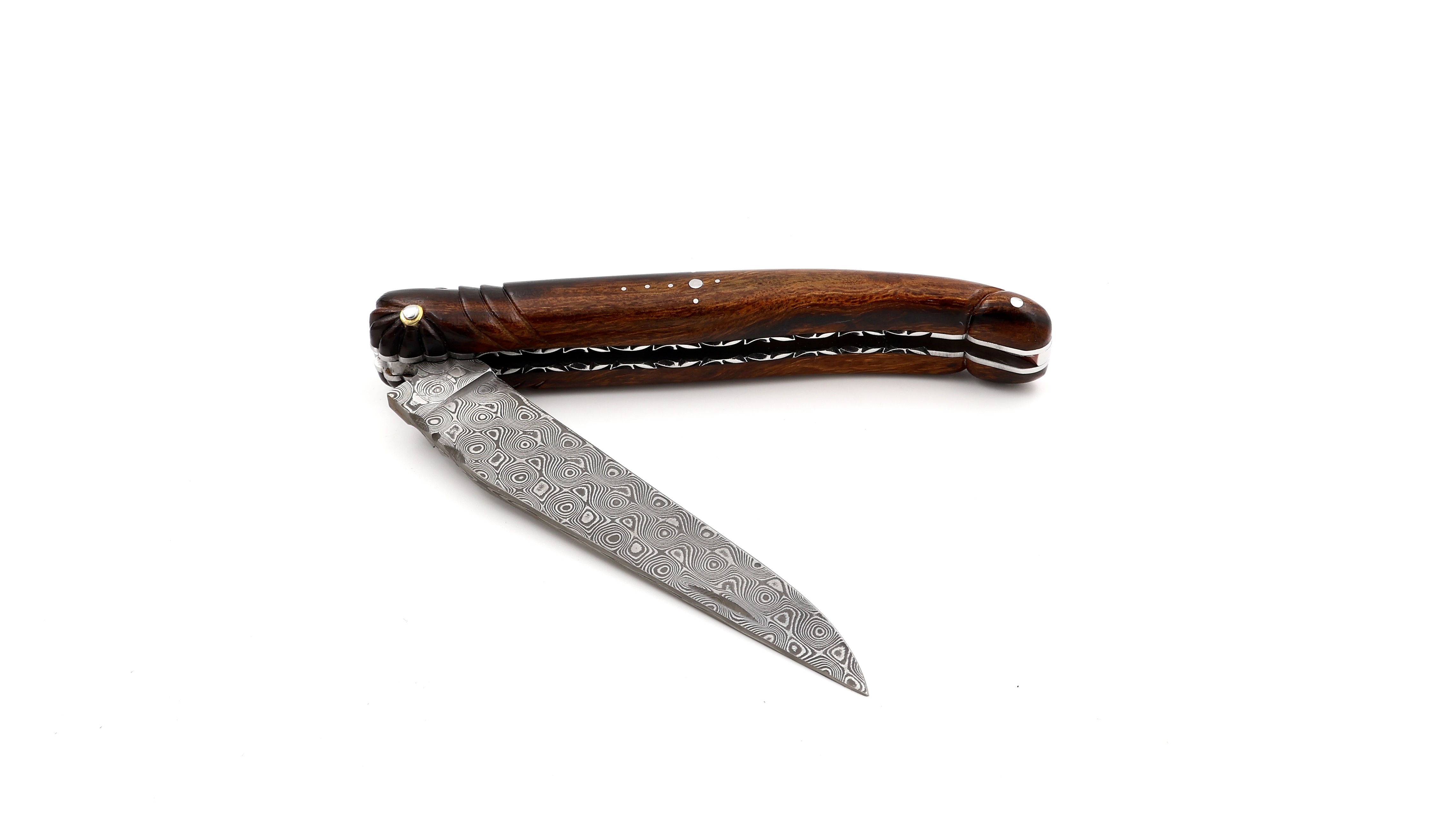 Fontenille Pataud Laguiole SCULPTURE Wüsteneisen Wurzelholz Damastklinge 12 cm 