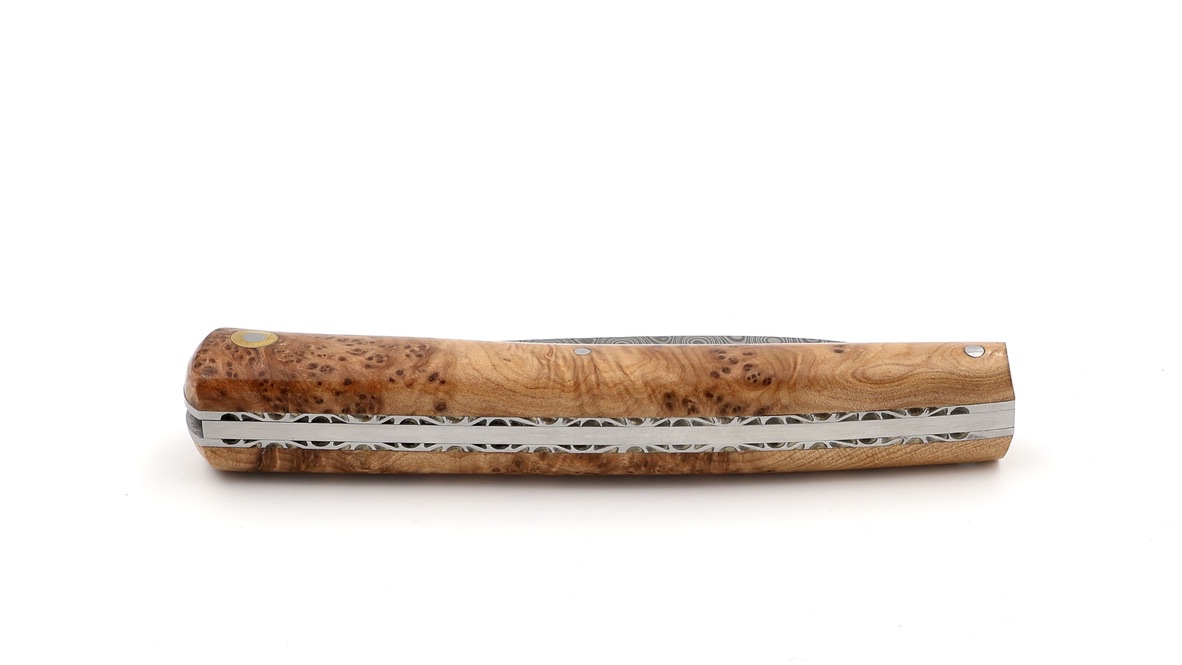 Liadou du Vallon® PETIT guillochiert Winzermesser Wacholder Damastklinge 10,5 cm