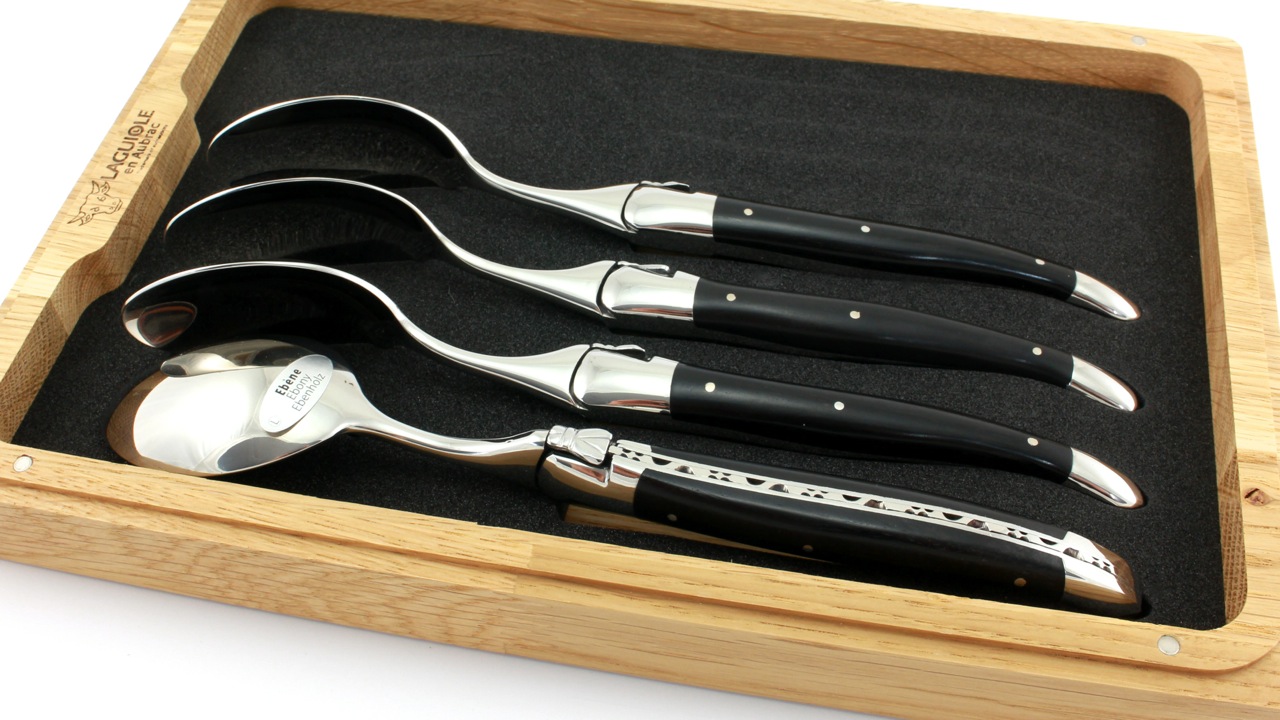 Laguiole en Aubrac Ebenholz Suppenlöffel Set