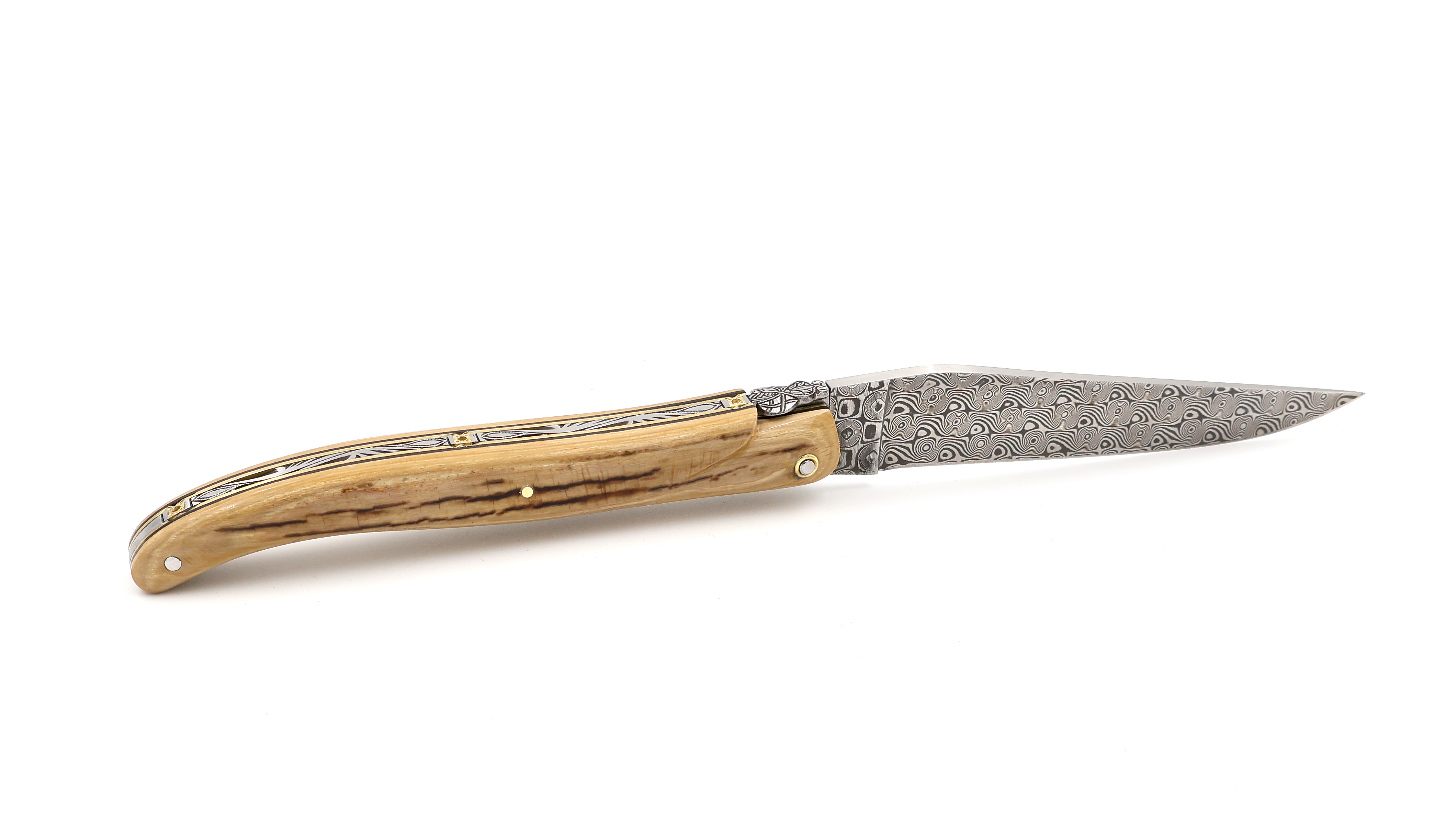 Laguiole en Aubrac Modell ECLIPSE DSC® Rosendamast Mammutelfenbein 12 cm
