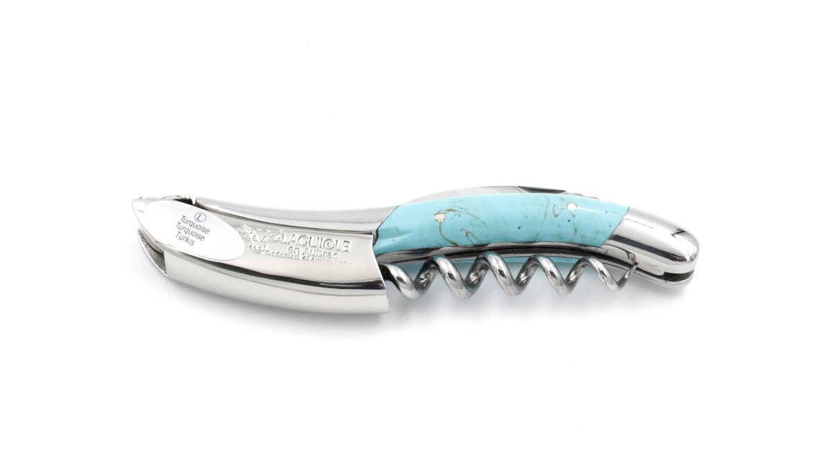 AD69952C-4F93-4737-A85B-0FDFE7FA20D7_1_105_c Laguiole en Aubrac Laguiole Sommelier turquoise stabilized stone shiny