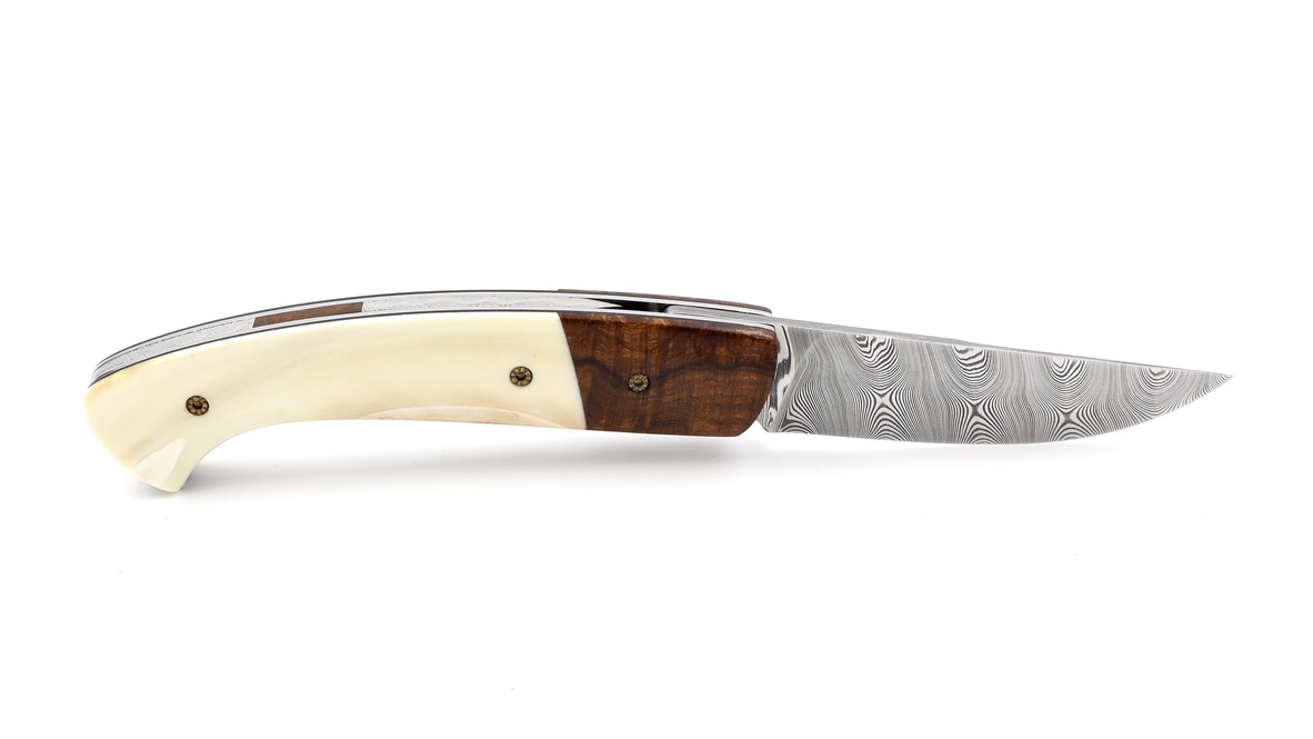 MANU LAPLACE 1515 ironwood/warthog ivory damascus blade