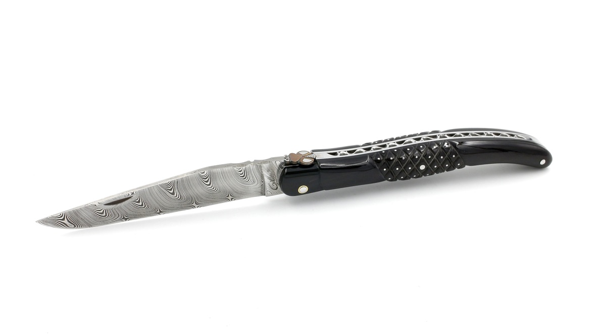 9530E56F-21DA-4C1D-8ED6-F67D29806DC0_1_105_c Fontenille Pataud Laguiole AIGUILLES Büffelhorn Damastklinge 12 cm