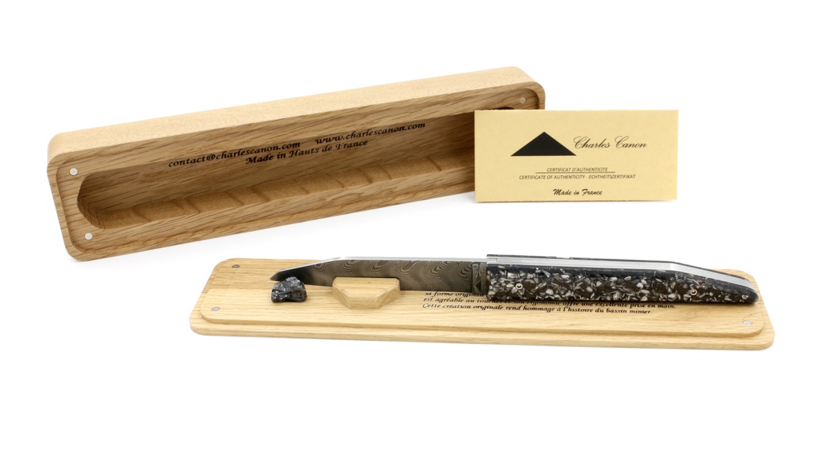 CA102E47-69FF-4C73-8520-60E2FAF1ED92_1_105_c Charles Canon Le TERRIL Damastklinge Griff polierte Kohle und Austernschalen