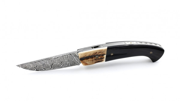 MANU LAPLACE 1515 MASAI buffalo horn/warthog ivory damascus blade