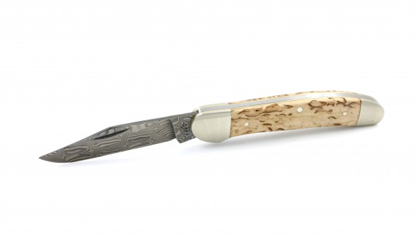 Robert Klaas annual knife 2023 US-Copperhead knife birch wood damascus blade